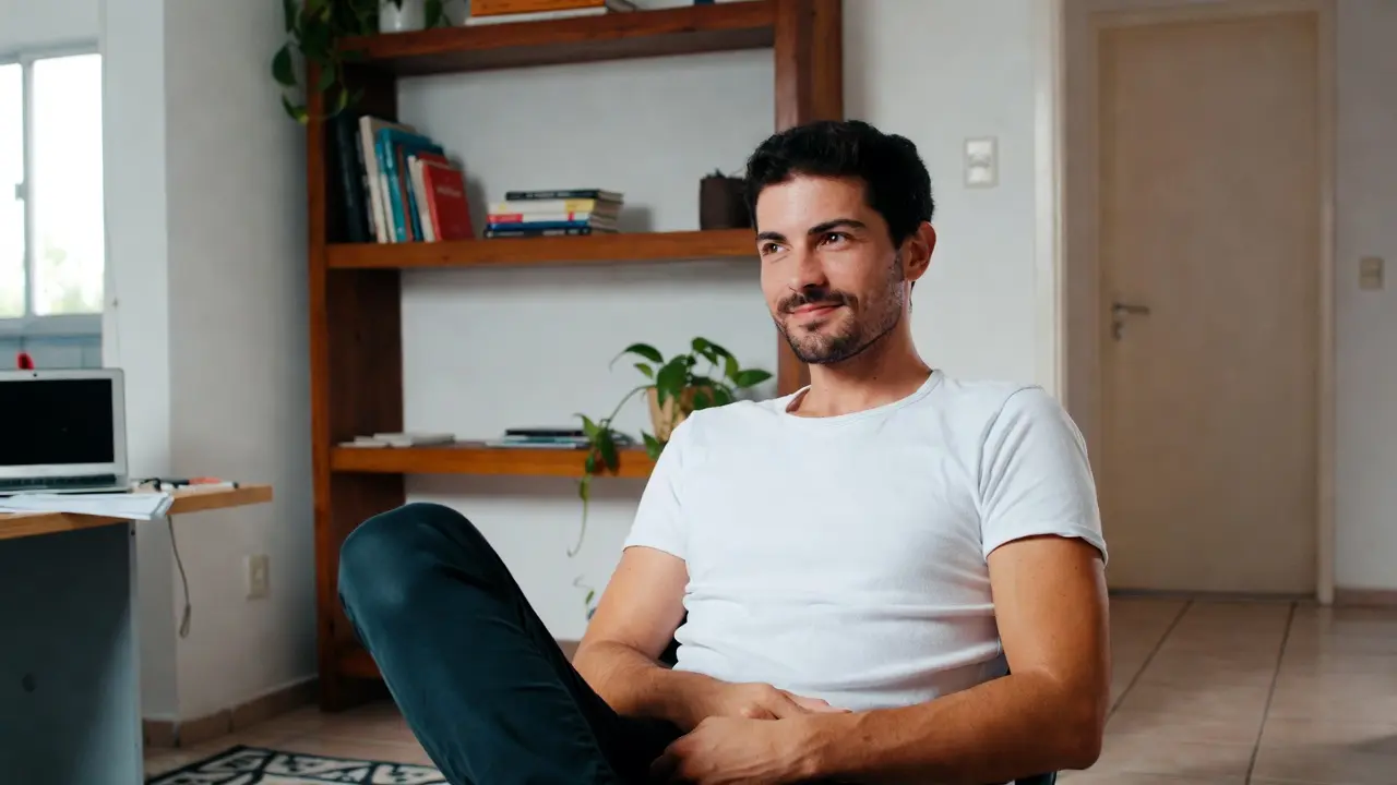 Pessoa relaxada após criar uma rotina de controle financeiro pessoal