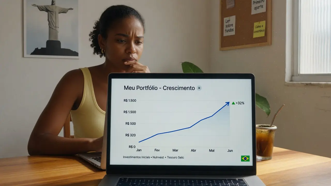 Gráfico simples e organizado representando início de investimentos com clareza e objetivo