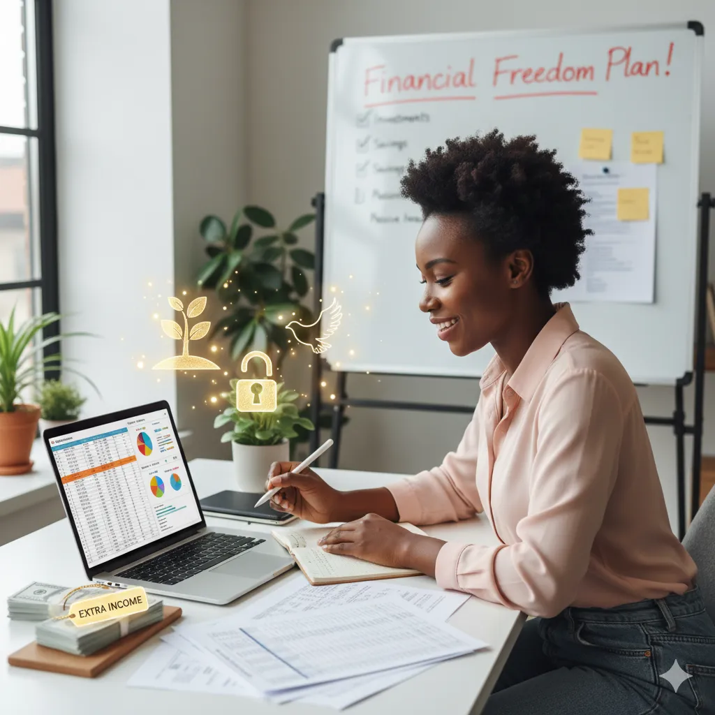 Renda passiva, pessoa com moedas caindo do céu