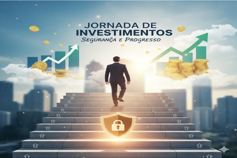 Investimento inicial, pessoa apertando um botão de start em um gráfico