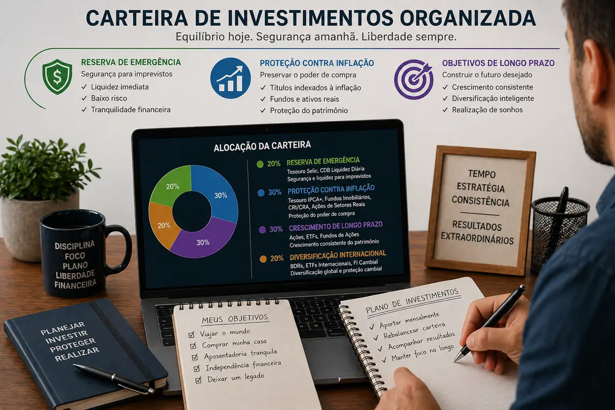 Comparativo de rendimentos entre poupança, Tesouro Selic e CDB em 2026
